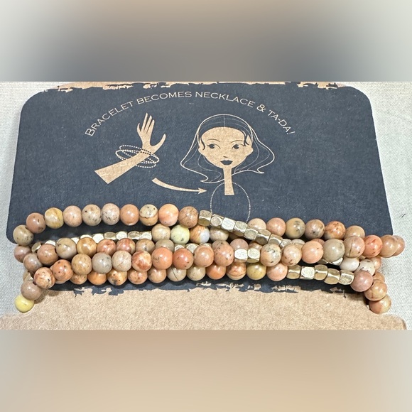 Scout Curated Wears, Petrified Wood, Semi Precious Gem Stone Necklace/Bracelet - Picture 6 of 6